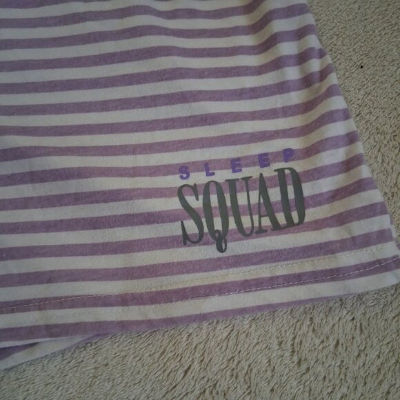 Amazon Girl's Size 14 Purple White Stripe T-Shirt & Shorts PJ Set - Picture 7 of 10